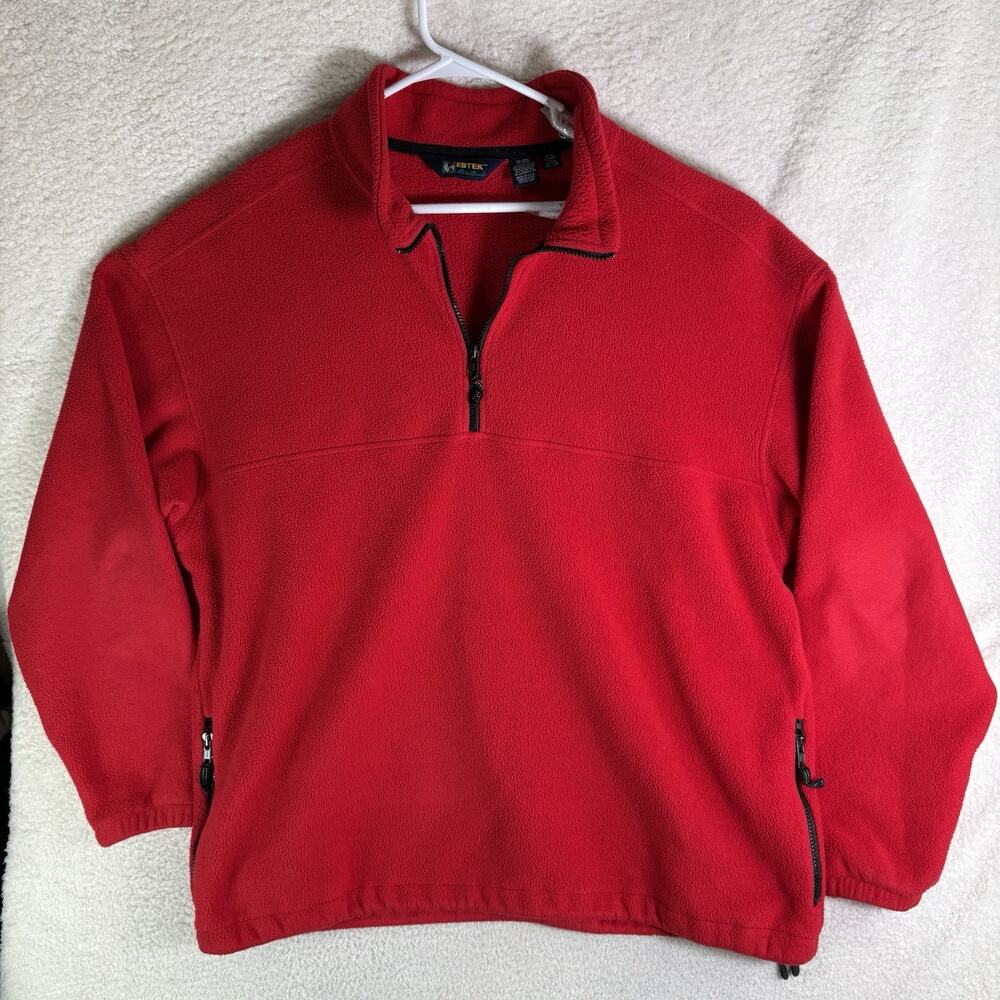 Vintage Eddie Bauer EBTEK Fleece Mens XL Red Polartec 90s USA Made Oversized